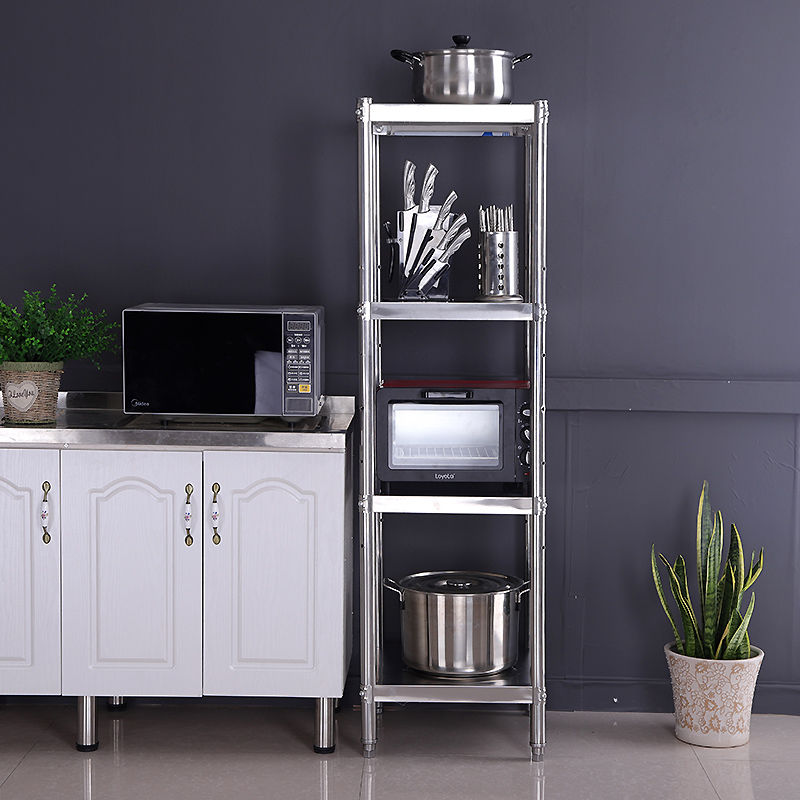 厨房夹缝置物架货架家用小推车多层简易储物架 不锈钢厨房夹缝置物架