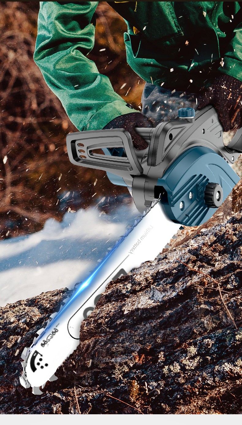 电链锯 电锯家用插电电锯伐木锯木工锯链条锯12寸大功率木材切割电动