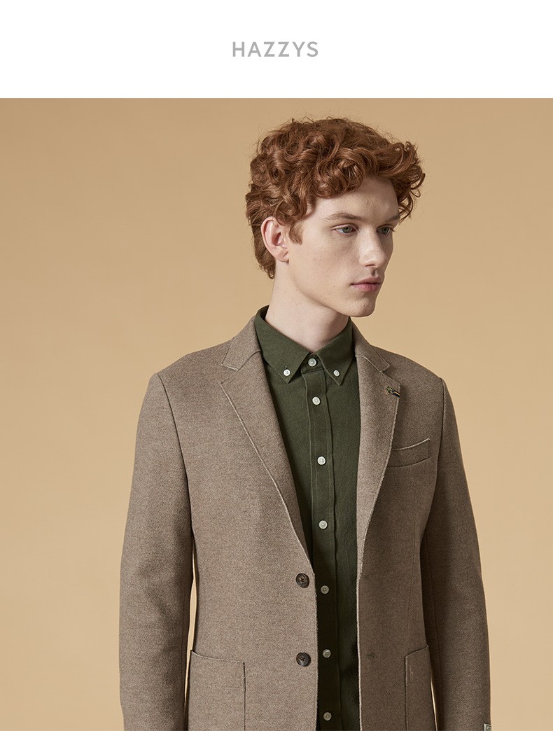 商场同款哈吉斯hazzys2021秋季新款男士西装单西外套商务休闲西服男