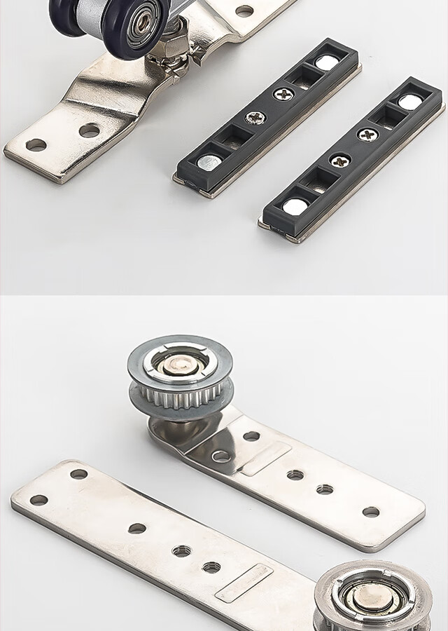 三联动推拉门移门木门玻璃门吊轨轨道滑轮二联动吊门缓冲吊轮配件