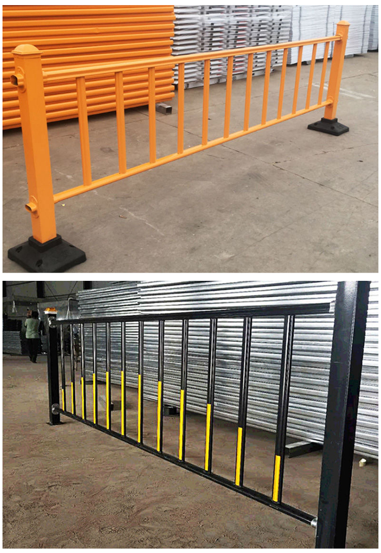 马路交通安全护栏市政道路立柱防撞隔离栏定做公路施工地围栏锌钢