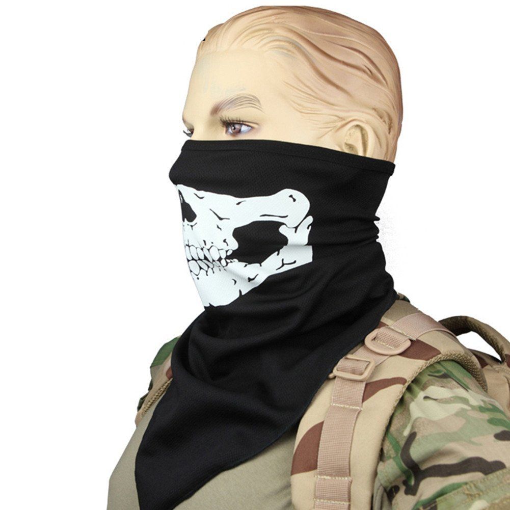 户外百变无缝头巾魔术骷髅骑行运动面巾围脖防尘面罩小丑头巾骷髅骷髅