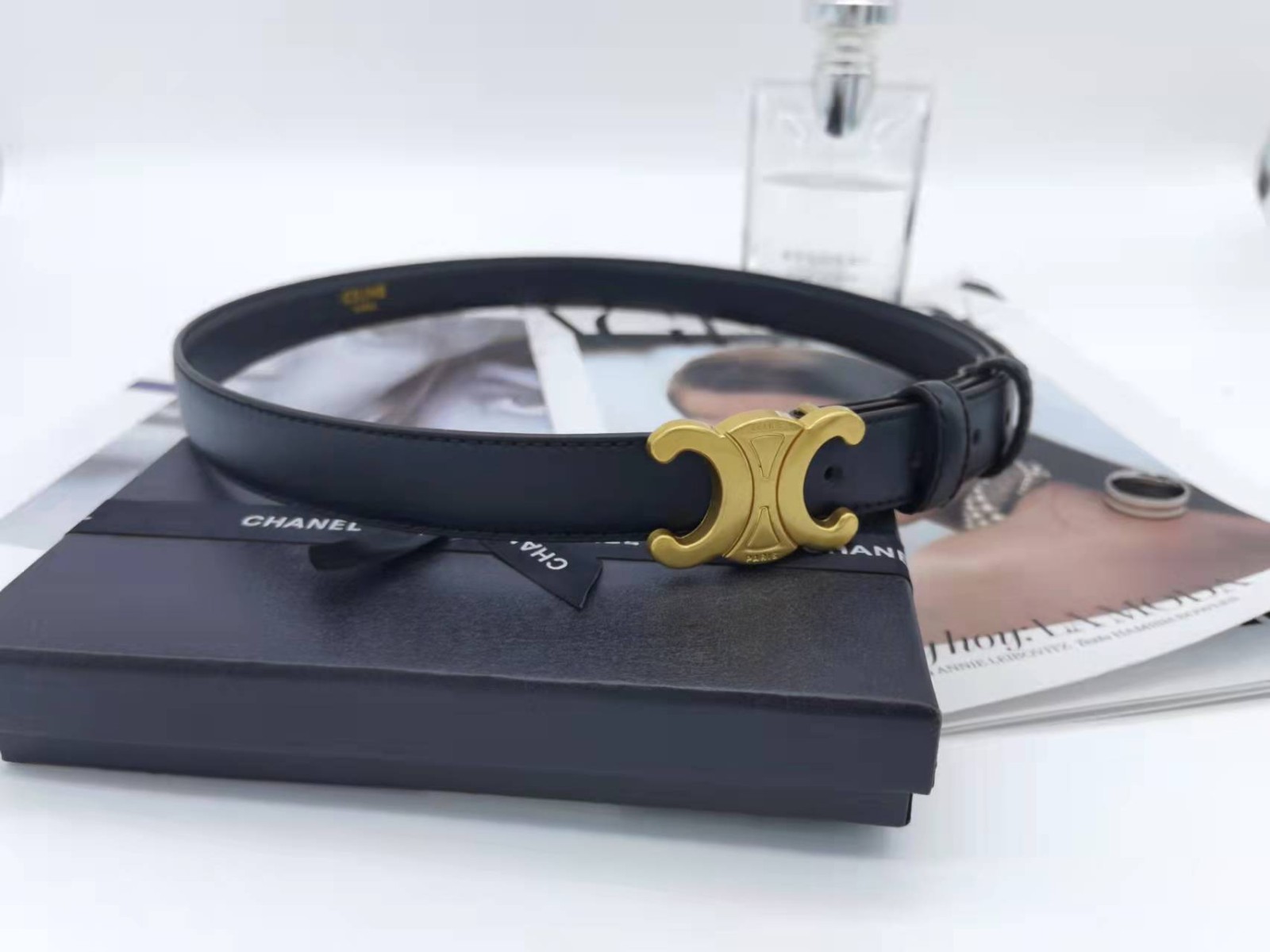 女士真皮休闲百搭腰带时尚简约真皮皮带真皮皮带凯旋门酒红色100cm