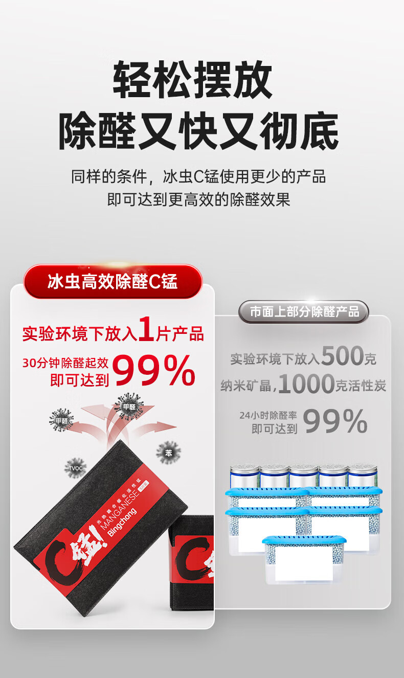 冰虫除甲醛活性C锰碳包新房家用高效除单袋装袋装甲醛TVOC高效甲醛除苯系物TVOC 单袋装 单袋装详情图片6