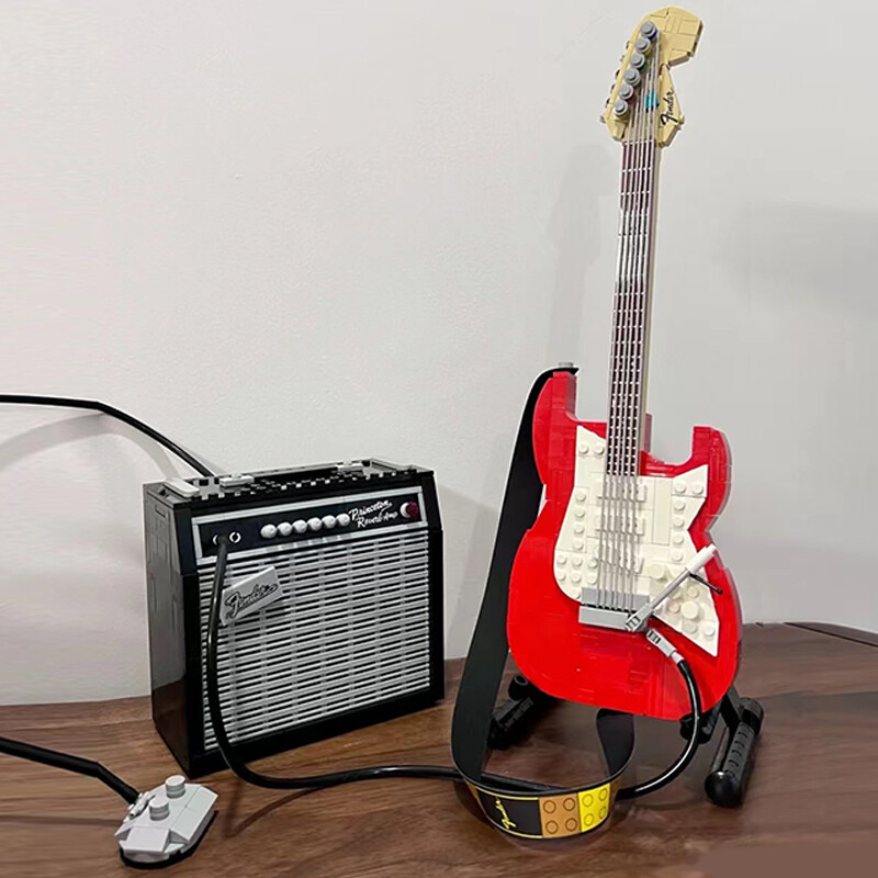 电吉他创意乐器模型男孩成年高难度拼装玩具积木电吉他国产版