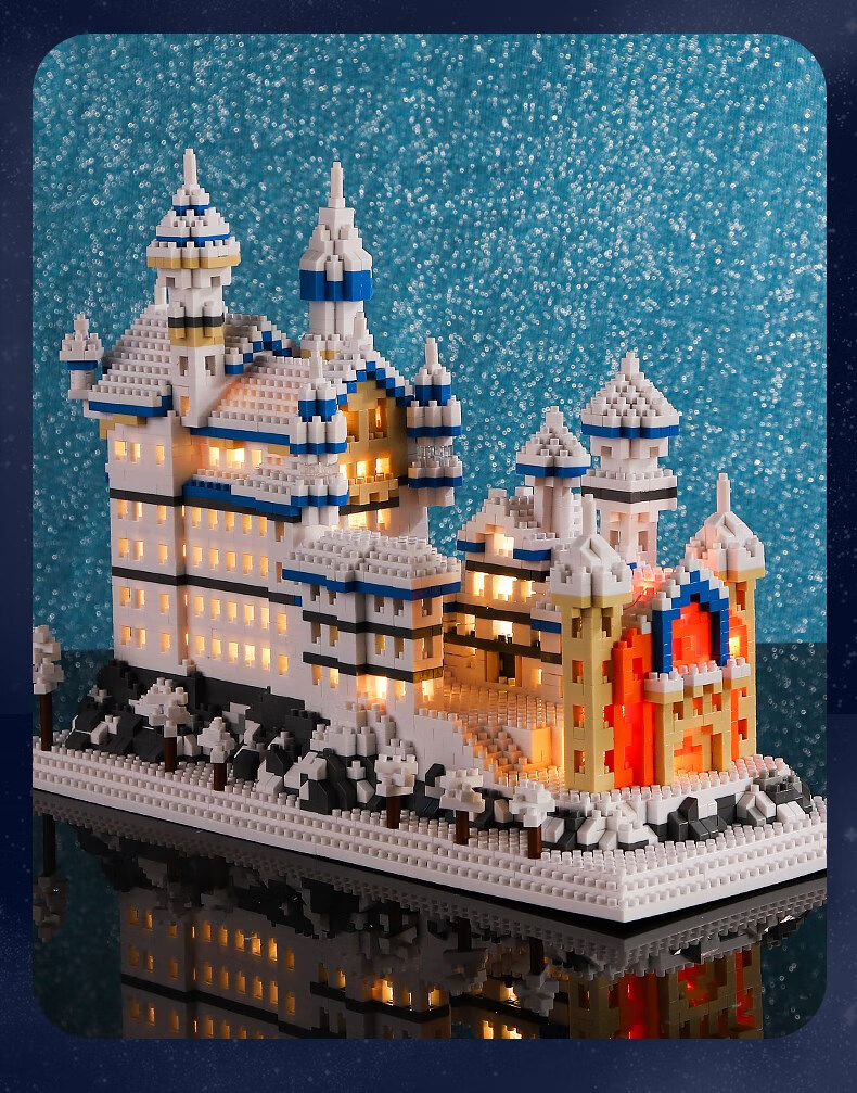 天鹅湖城堡积木拼装高难度巨大型10000粒拼装玩具女孩子系列建筑礼物