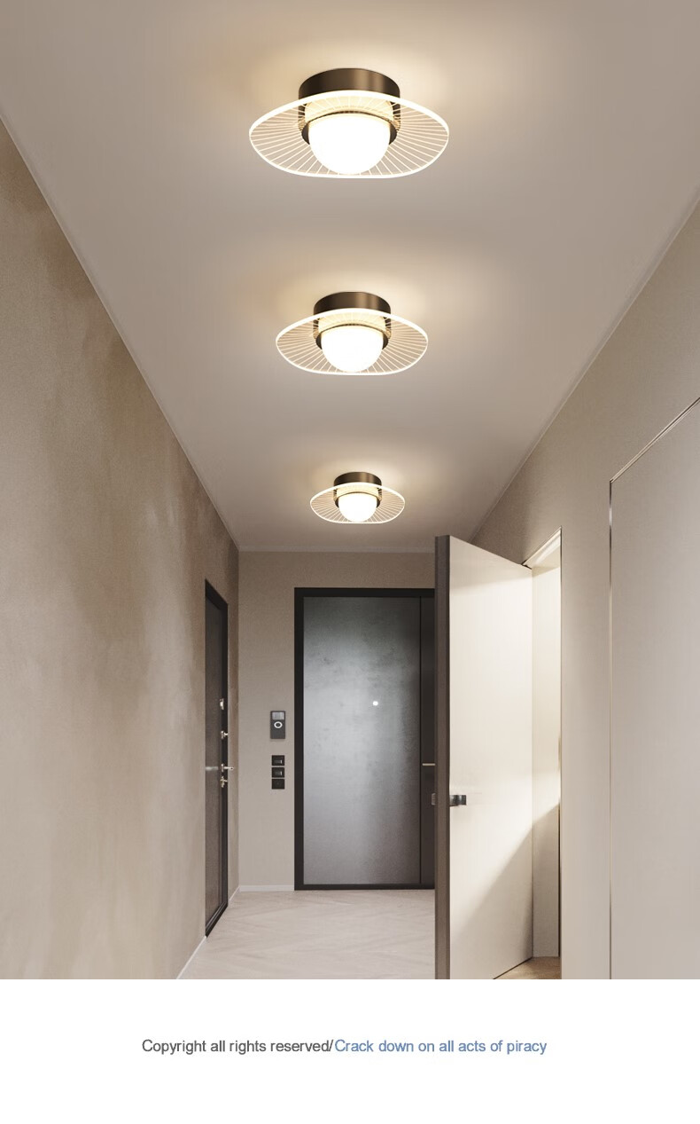 顶灯过道灯现代简约极简风玄关走廊门厅灯具奶油风衣帽间楼梯间吸顶灯