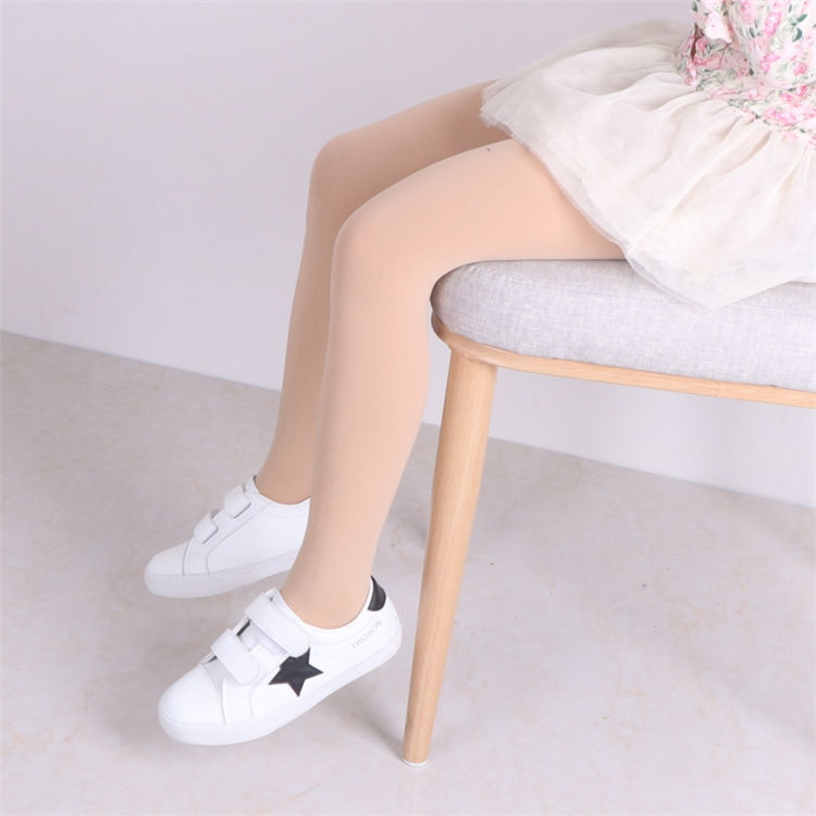 女童连裤袜儿童舞蹈打底裤丝袜天鹅绒肤女孩跳舞袜夏薄款 肤色1条 xl