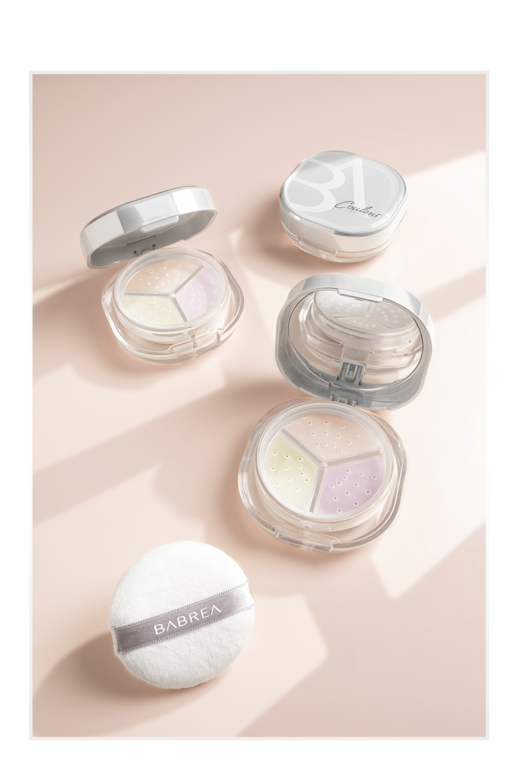 芭贝拉三色散粉定妆粉蜜粉控油久防水不易脱妆干皮巴贝拉