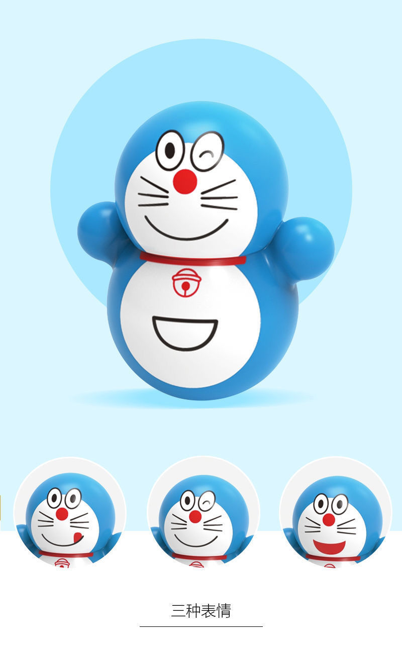 蓝胖子不倒翁新款2021哆啦a梦蓝胖子叮当猫不倒翁桌面机器猫小摆件减