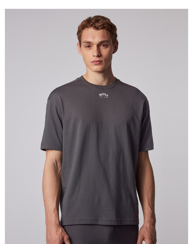 hugo boss雨果博斯男士正反面徽标纯棉t恤 020-灰色 eu:l