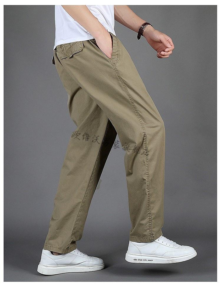 开车穿的裤子散步裤悠闲裤男士纯棉休闲裤宽松直筒长裤时尚舒适开车裤
