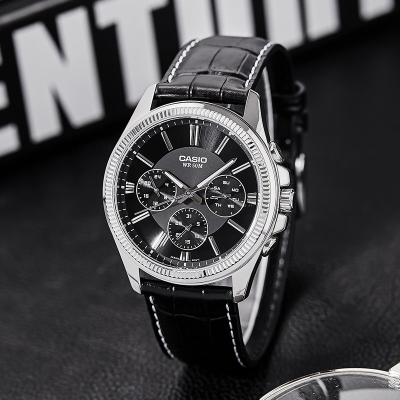 casio卡西欧 海外代购海外直邮手表男mtp-1375/1374日历星期大表盘