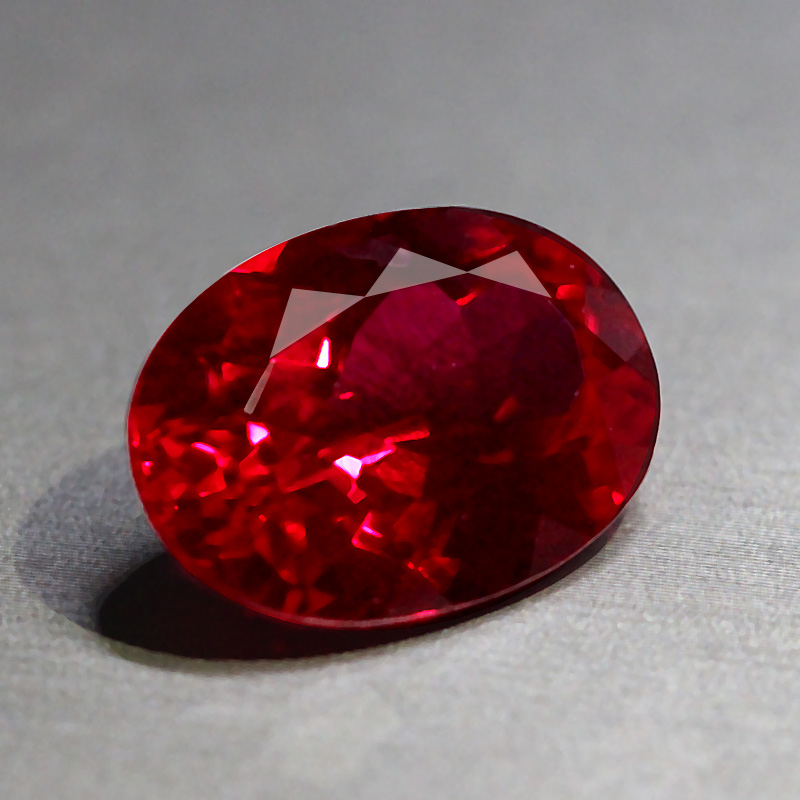 椭圆形红宝石裸石戒面戒指未镶嵌吊坠手链两用缅甸鸽血红切面粉熔彩宝