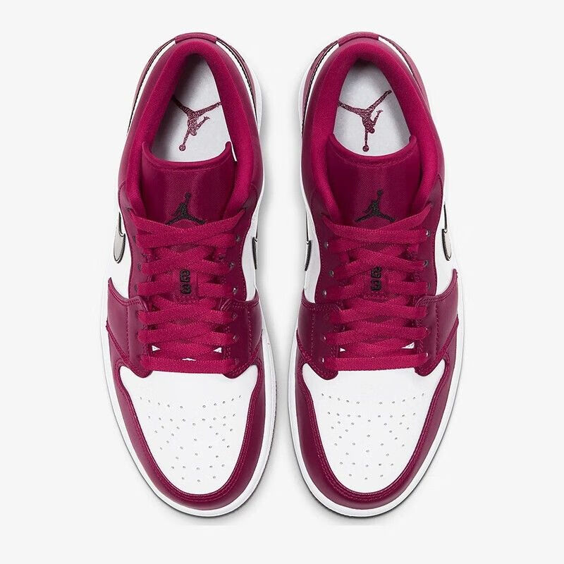 【官方旗舰】aj1酒红 白红芝加哥 男女低帮休闲板鞋 553558-604