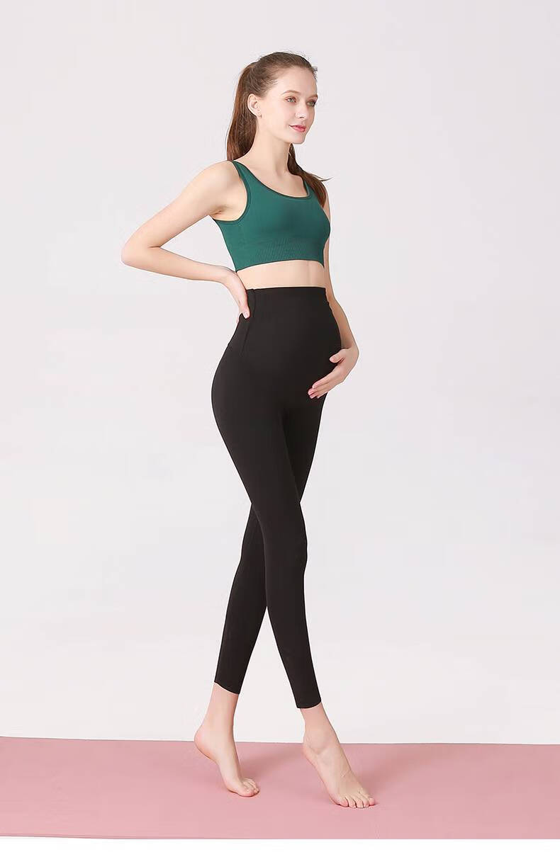 孕妇健身裤春季薄款孕妇瑜伽裤九分裤瑜伽服提臀托腹健身打底裤外穿