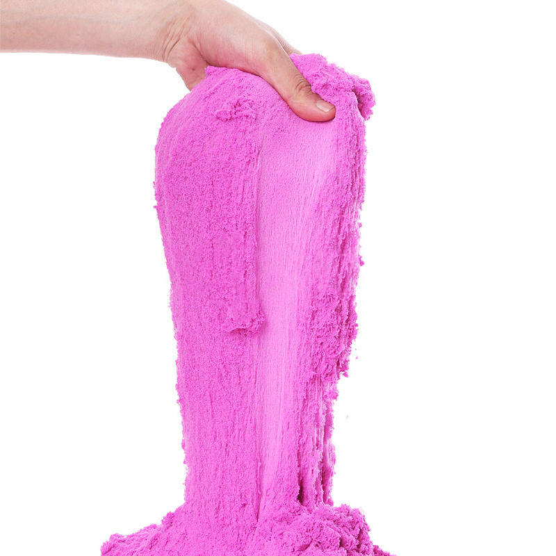 拉力沙儿童粘土玩具太空绵绵沙不干魔力沙超柔软拉丝 600克粉色拉力沙