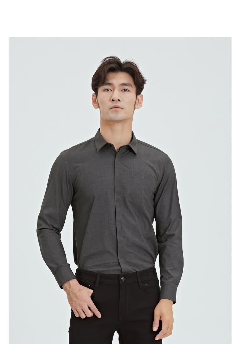 【石墨烯抗菌】利郎休闲衬衫男长袖修身明线贴袋2021秋季新款男士抗菌