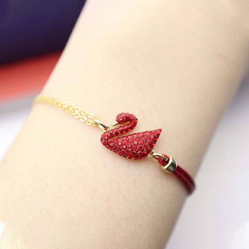 swarovski 施华洛世奇仿水晶红天鹅手链手镯经典手环 情人节礼物 送