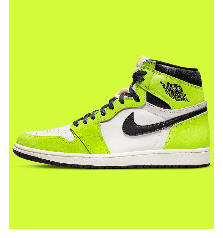 j1high荧光绿高帮复古篮球鞋男女同款情侣鞋5550 纯原aj1high-荧光绿