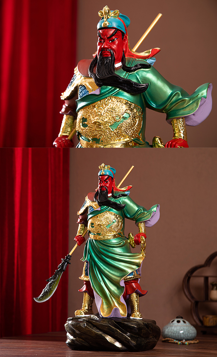 妙弘佛像家用七彩关帝圣君神像供奉正气关公护法武财神招财关二爷摆件