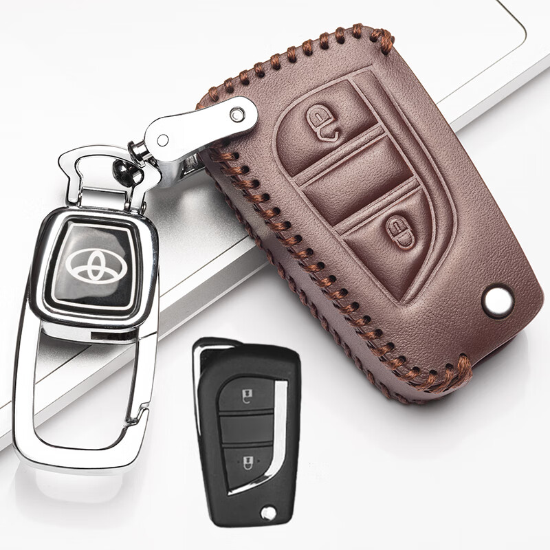 丰田汉兰达钥匙套7座2021款专用高端21款汽车用品钥匙包18扣 a款黑色