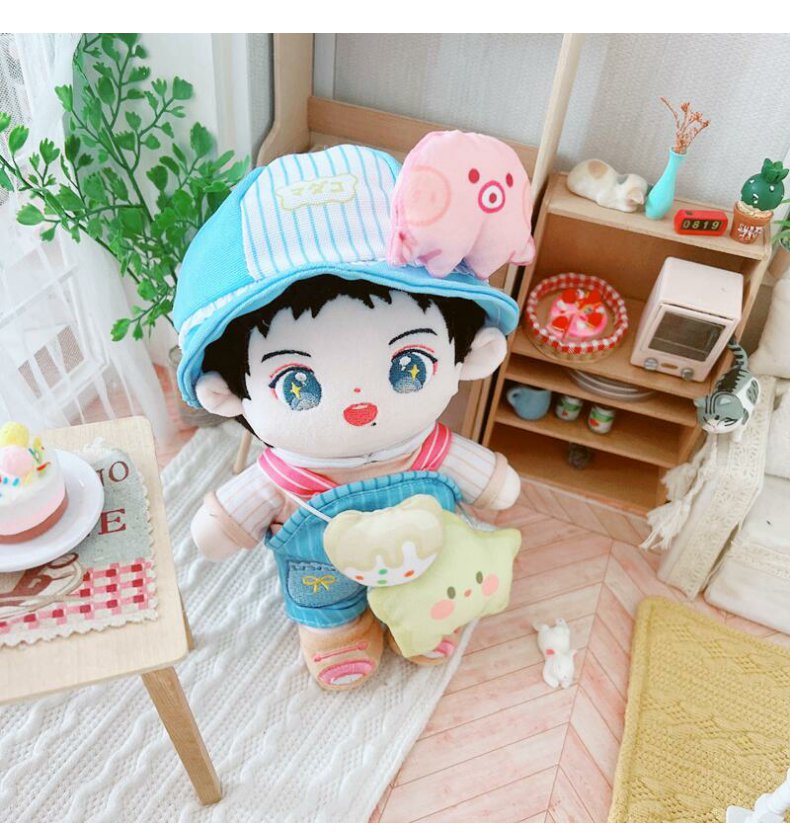 战明星娃娃人形公仔顾一野顾小野网红可爱人形棉花娃娃 寸头小野裸娃