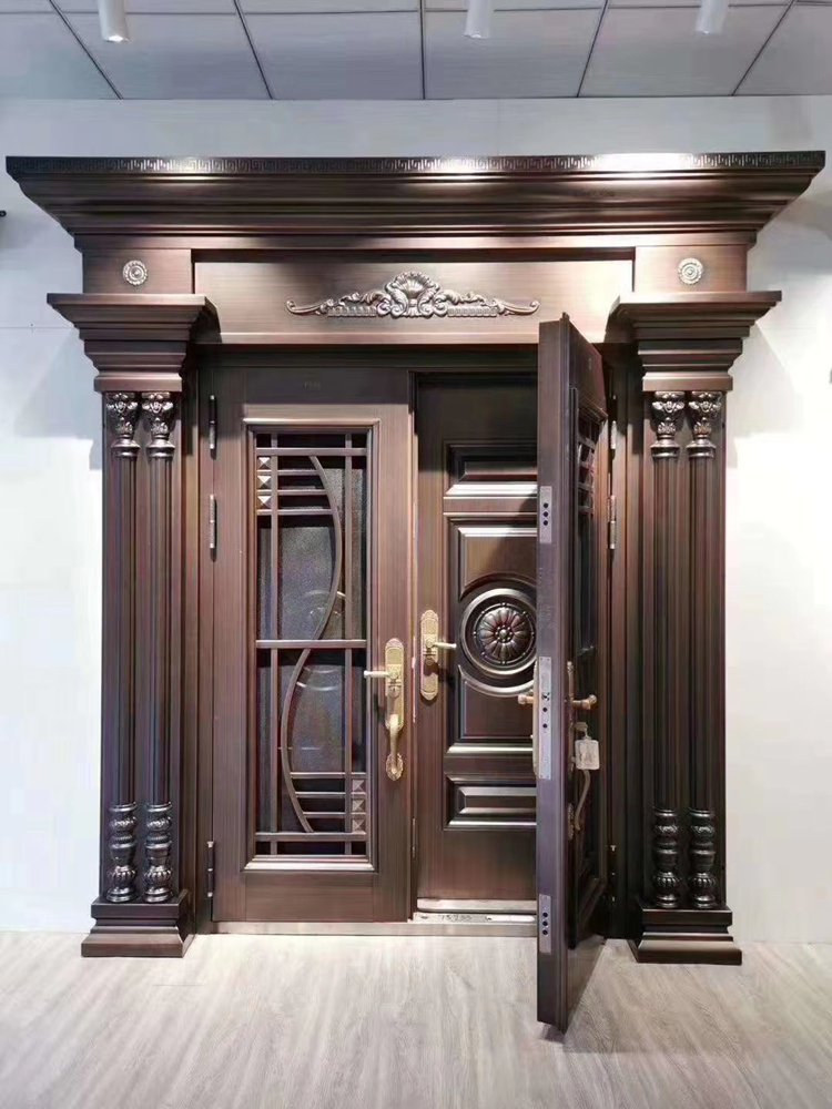 复合纱门别墅大门防盗门进户门农村大门不锈钢锌合金门玻璃仿铜门