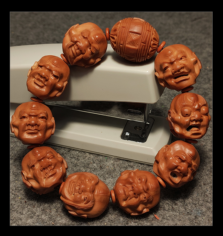 双面须派十八罗汉手串男舟山苏南工纯手工雕刻女士文玩核雕18罗汉