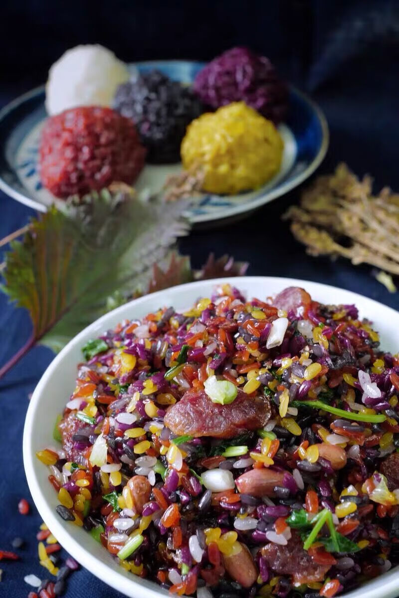 2021年广西黄花饭花迈五色糯米饭高山密蒙花植物染料新鲜