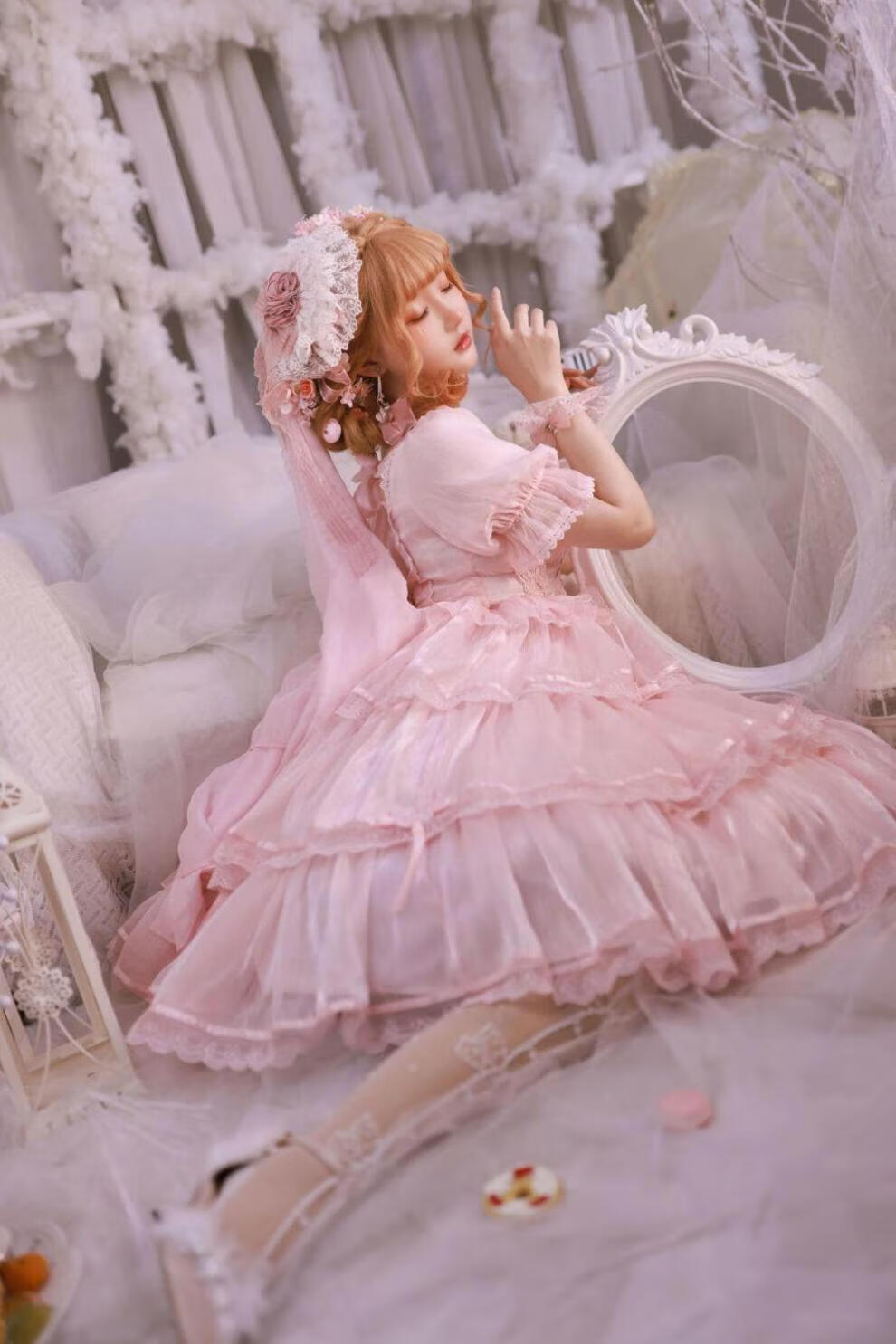 芙拉小姐lolita wf芙拉小姐lolita洛丽塔op短袖连衣裙原创花嫁婚纱