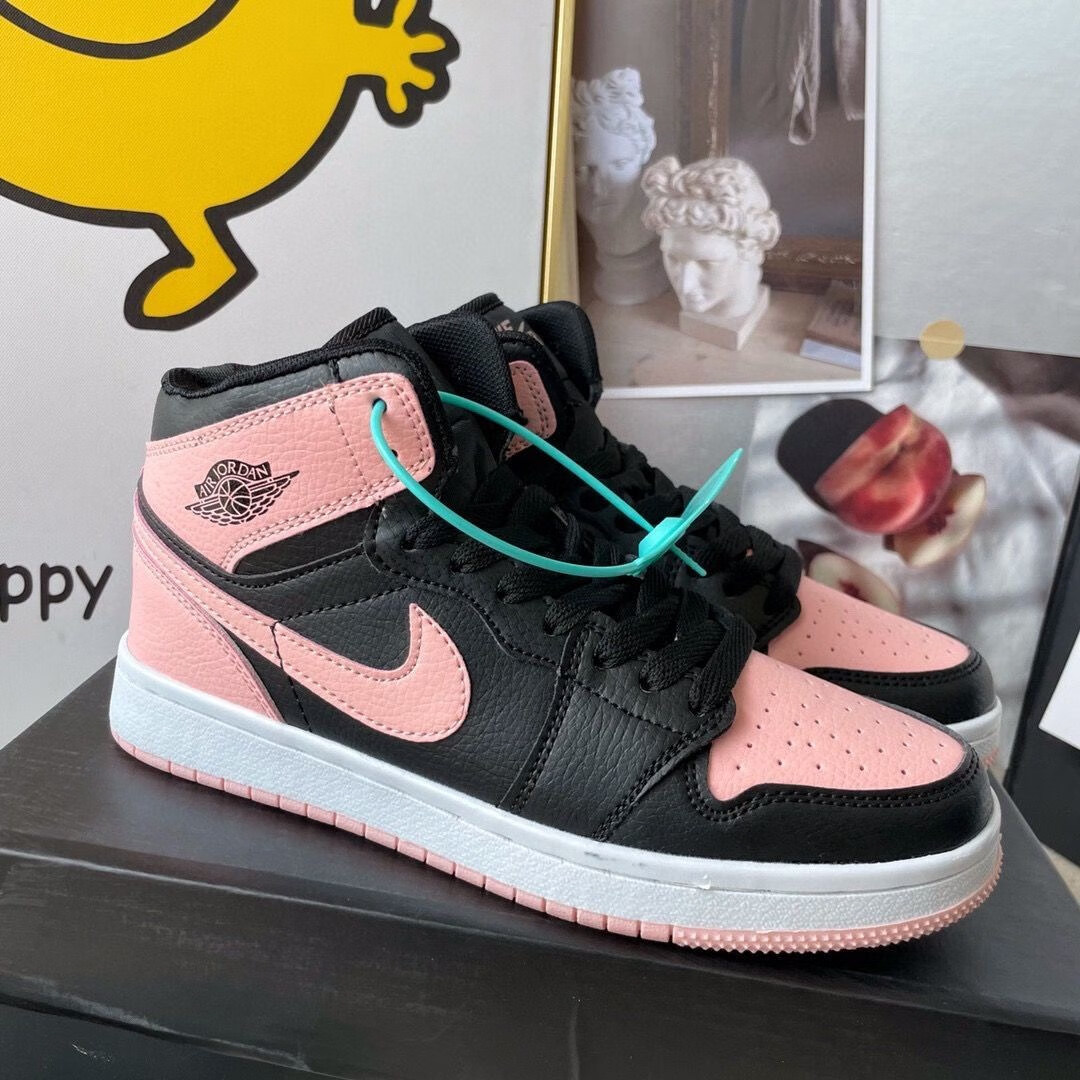 nike耐克秋冬季aj1黑粉低帮女鞋樱花粉板鞋休闲百搭学生鞋子ins女