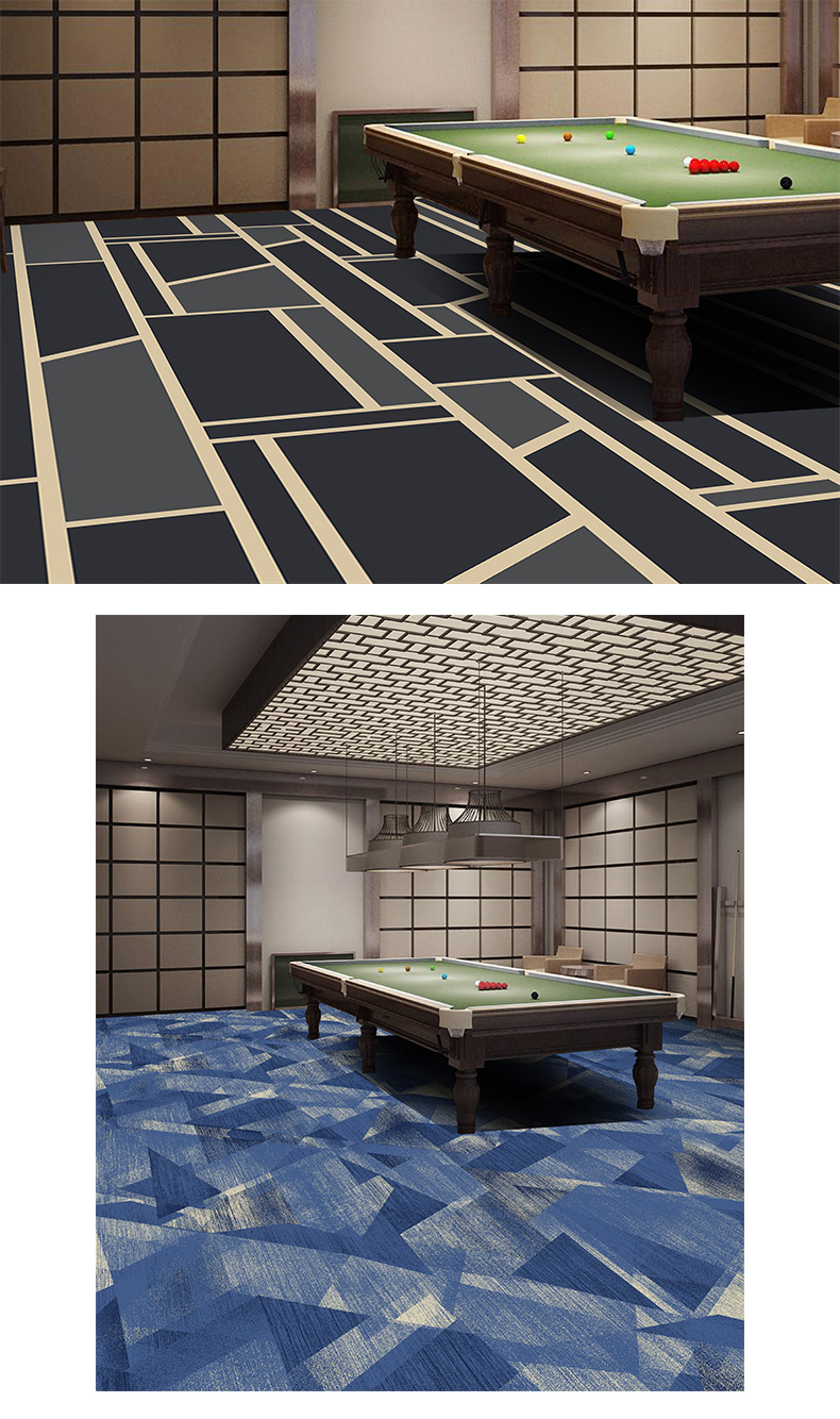 莉莉安 台球厅地毯专用防火阻燃满铺印花毯桌球台球室地毯ktv走廊工程