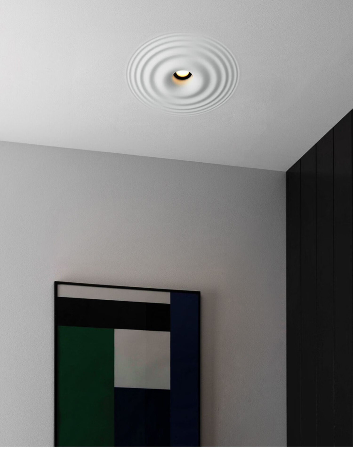 铂阑灯堡 石膏灯水波纹无边框发光嵌入式led射灯设计感家用卧室照明无