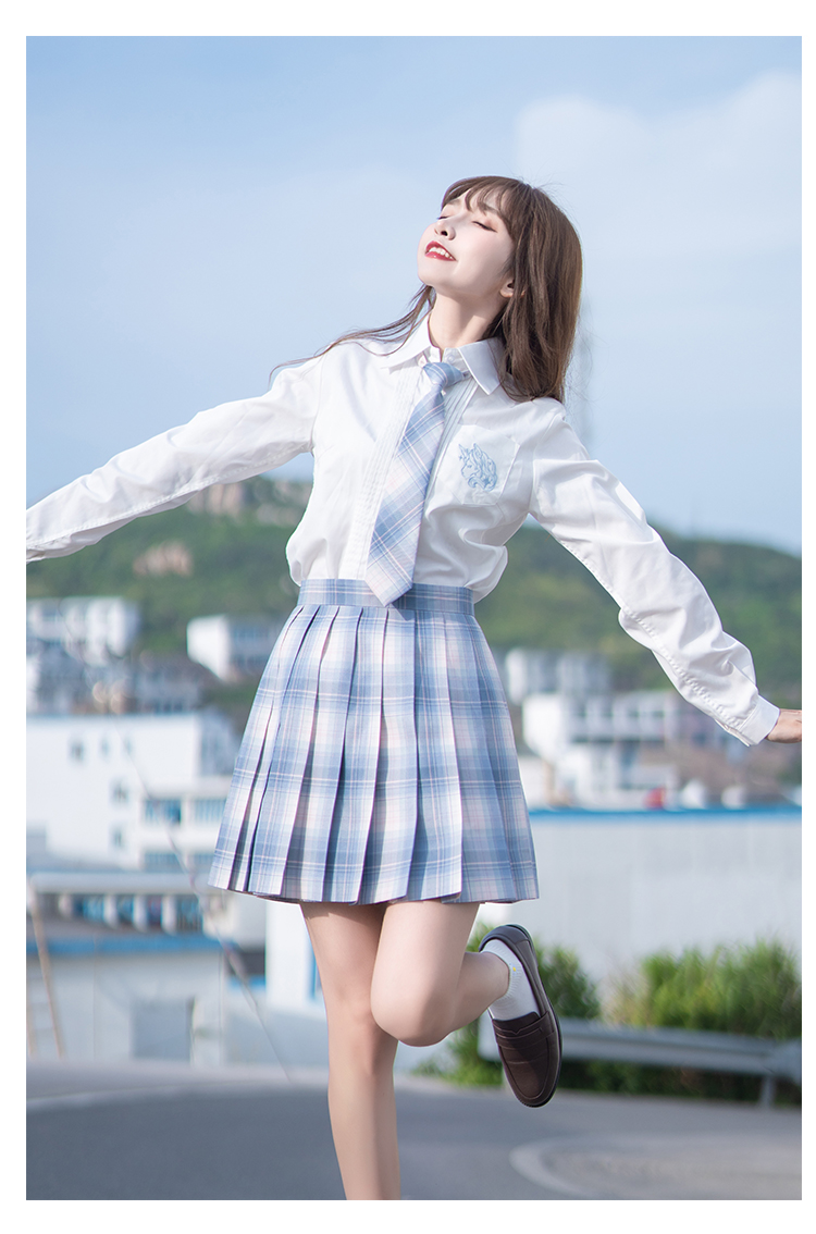 海月社官方店半晚安睡jk制服格裙空气格百褶裙原创格子裙秋半身百褶裙