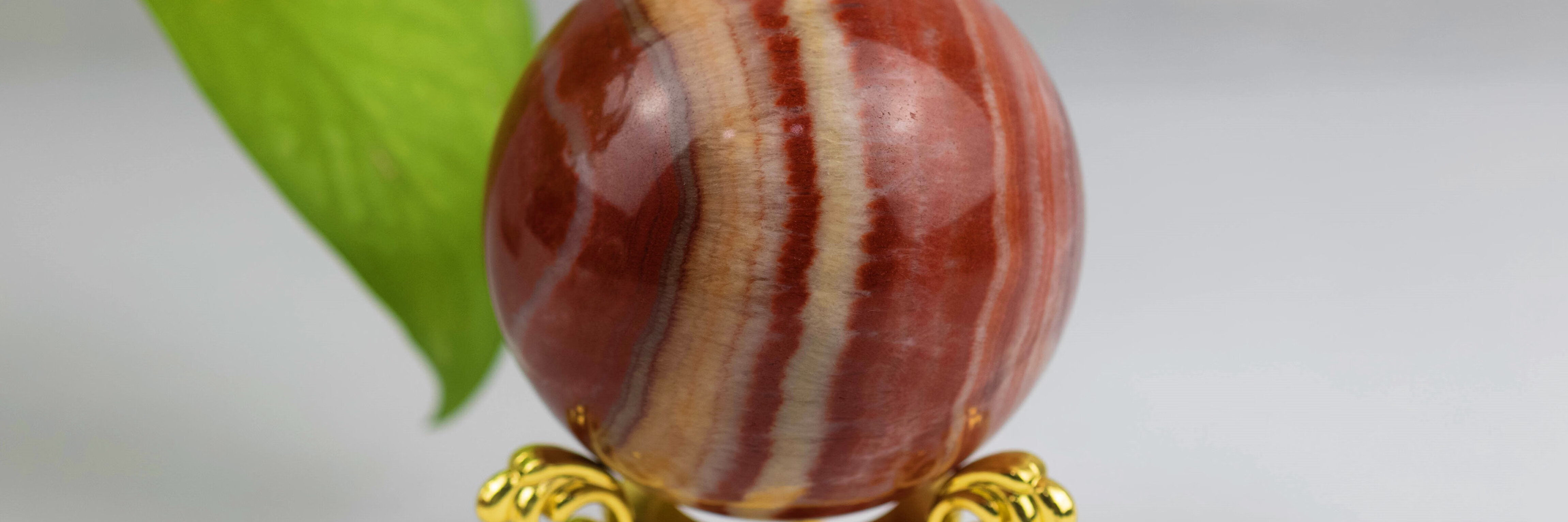 思赞 天然红纹石球摆件 水晶摆件家居摆件原料红纹石打磨 精品4厘米