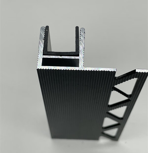 f型玻璃卡槽f型槽淋浴房预埋件铝合金金属卡条u型收边极简下沉式玻璃