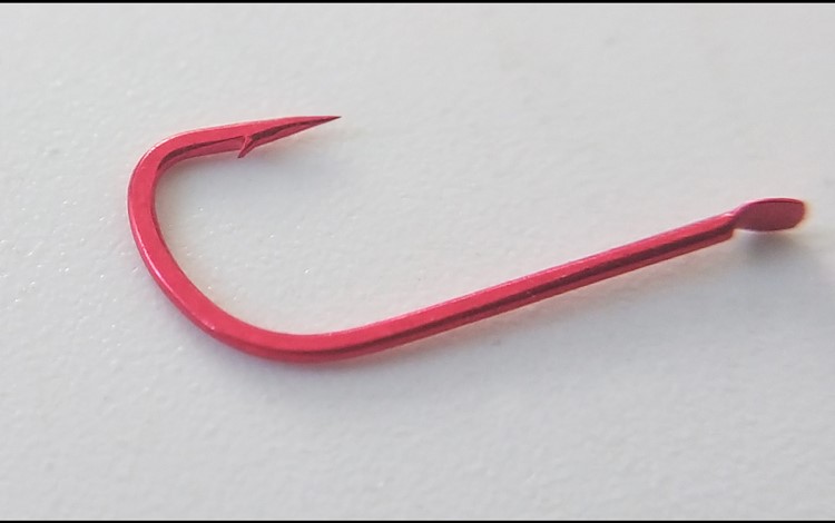 日本进口赤袖红色鱼钩袖钩散装细条钩有倒刺红虫长柄鲫鱼钩 进口赤袖