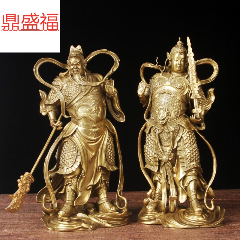 鼎盛福 纯铜伽蓝菩萨韦陀菩萨佛像摆件 关公韦驮护法总持佛像供奉