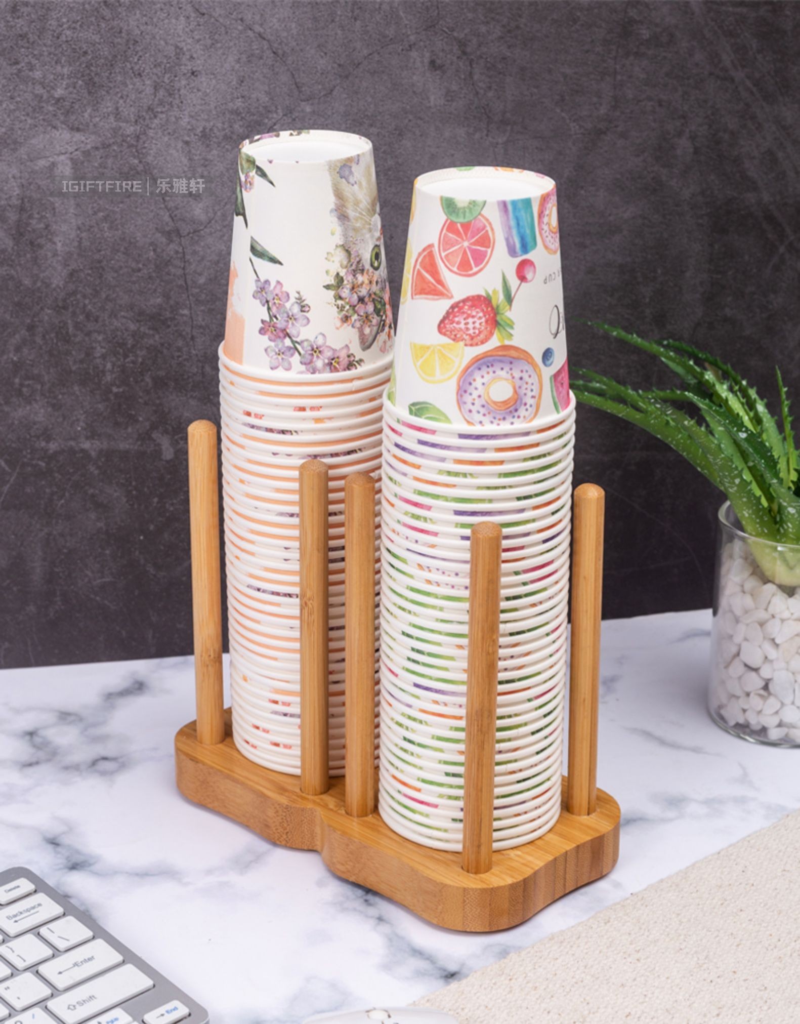 igiftfire 一次性杯子架家用饮水机收纳水杯架置物架奶茶店杯架纸杯架