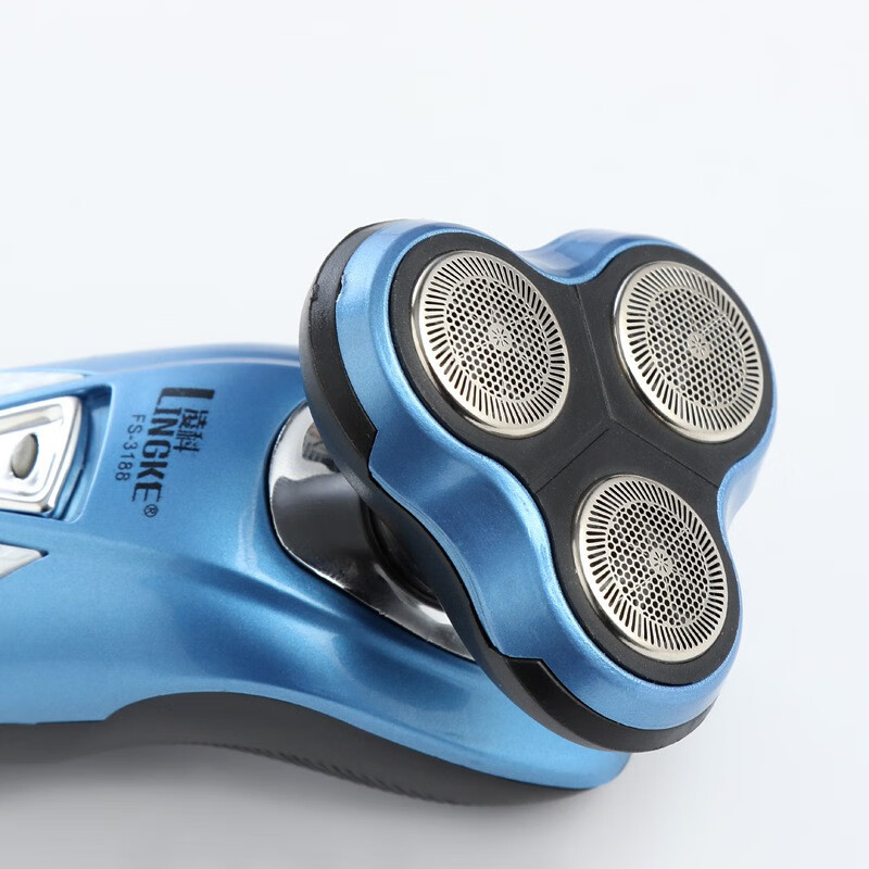 凌科fs3188三合一剃须刀三刀头电动充电式刮须刀水洗剃须刀 套装金色