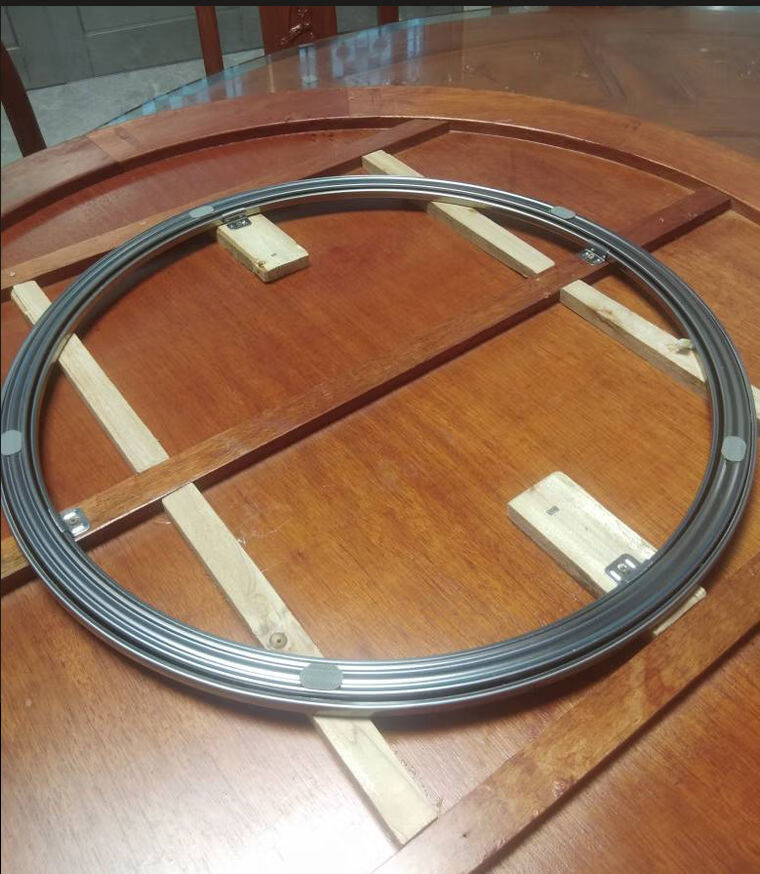 餐桌转盘底座不锈钢轴承圆桌转芯轨道钢化玻璃火锅桌圆形旋转底座