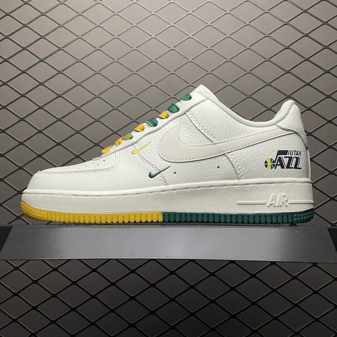nba x af1 low 空军一号联名低帮头层皮防滑防滑运动板鞋 爵士渐变