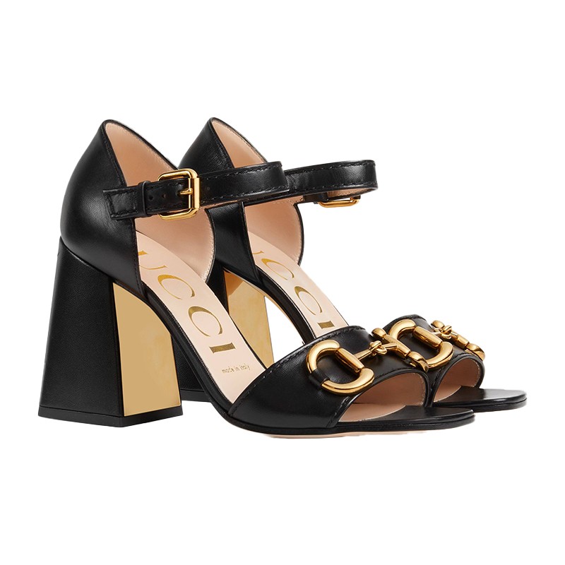 gucci古驰女鞋金属马衔扣超高跟凉鞋高跟鞋655411 七夕送礼 bko00