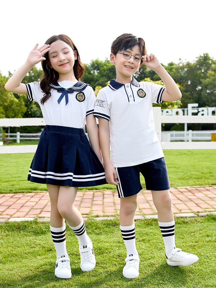 迪士尼童装同款幼儿园园服夏装小学生校服儿童夏季班服学院风短袖套装