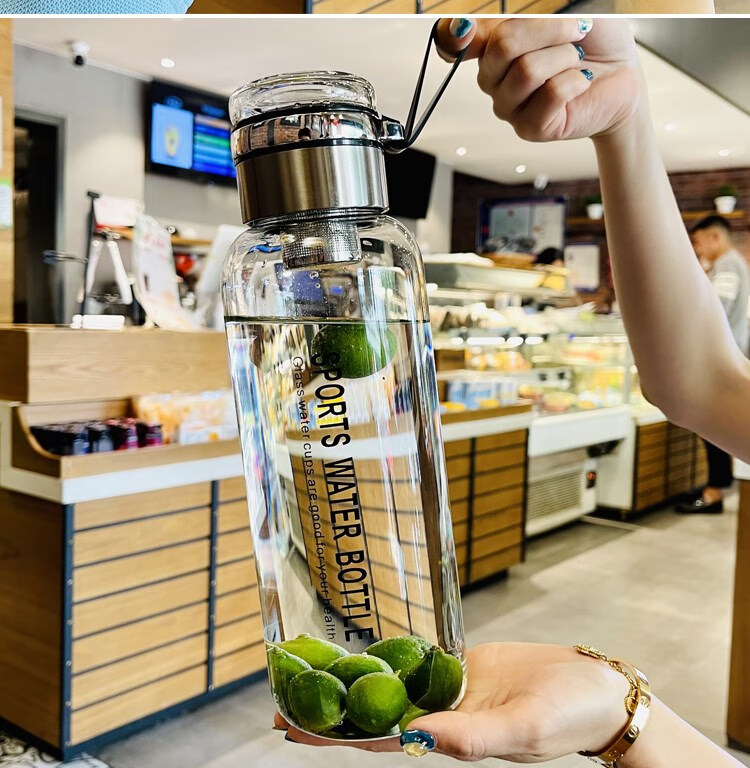 泡茶杯耐热玻璃杯大容量泡茶杯茶水分离2000ml大水杯便携1000ml杯子