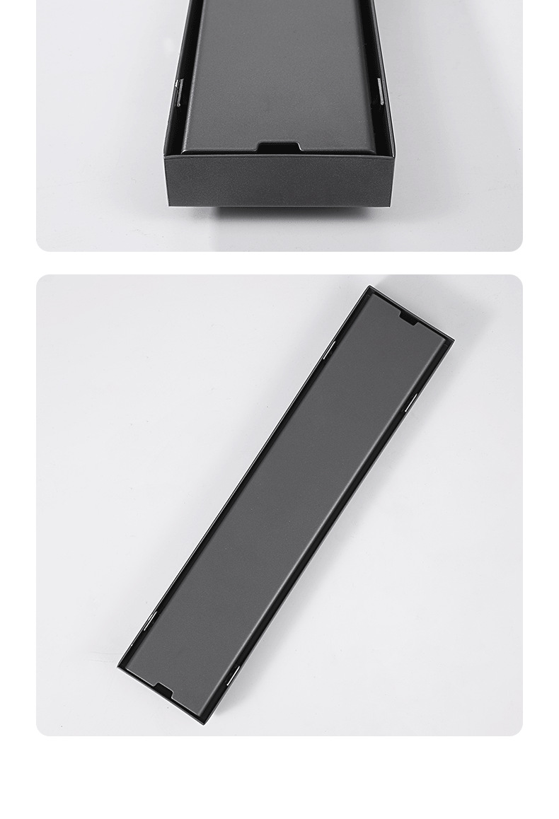 澳友uray枪灰色304不锈钢长方形长条形隐形地漏防臭嵌入瓷砖卫生间