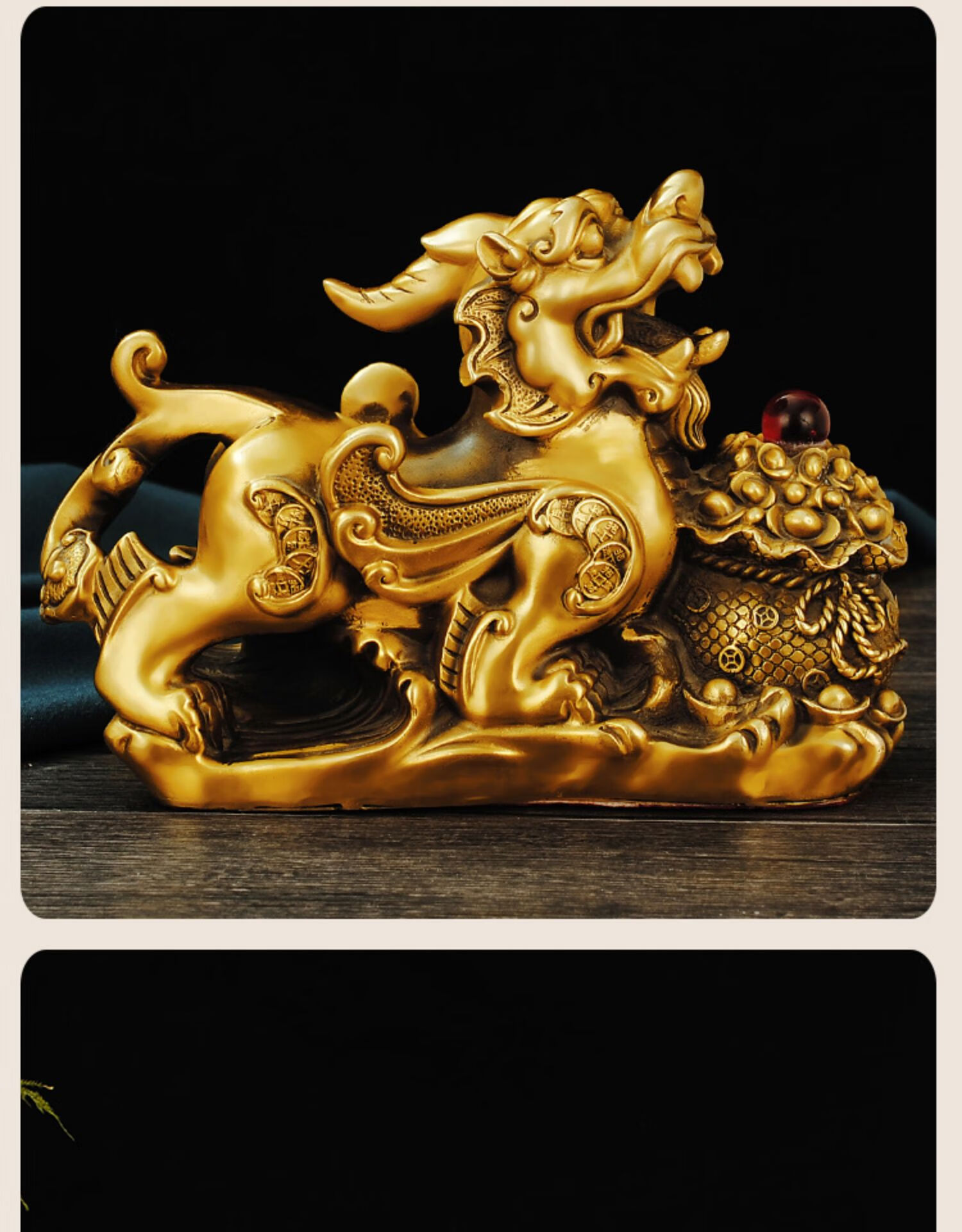 萱宇霖纯铜貔貅摆件一对招财护宅飞天皮丘客厅酒柜桌面装饰大号公母