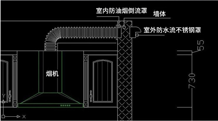 优依思适用于适用于不锈钢防火止逆阀厨房烟道防火止回阀防味阀油烟机