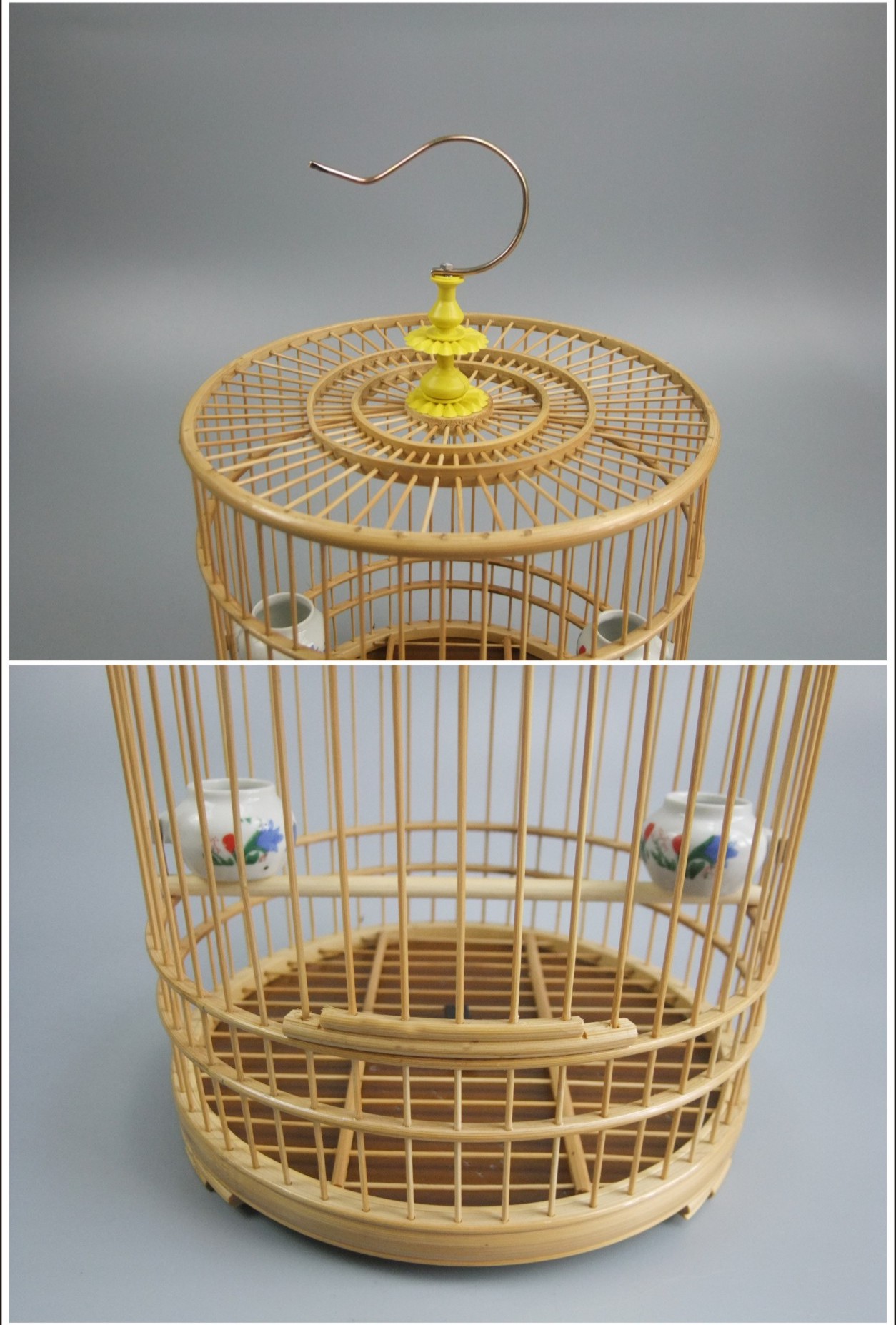 黄豆鸟鸟笼绣眼平顶小圆笼贝子柳莺鸟笼颠颏点子小号笼子黄雀竹笼